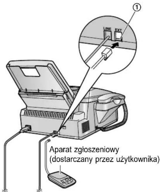 Line EXT ① Aparat zgłoszeniowy (dostarczany przez użytkownika)