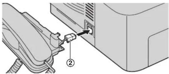PANASONIC KX-MB263PD - Podłącz wtyczkę modułu słuchawkowego (②). - 1