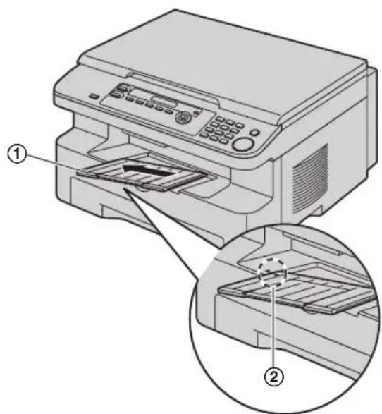 PANASONIC KX-MB263PD - Jeśli przedłużenie tacy jest niezamontowane - 1