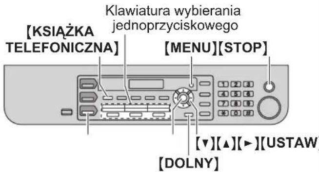[KSIAŻKA TELEFONICZNA] Klawiatura wybierania jednoprzyciskowego [MENU][STOP] [▼][▲][►][(USTAW) [DOLNY]