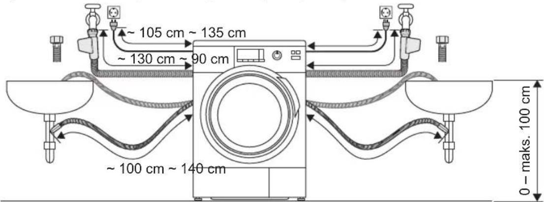 PANASONIC NA-169VG4 - Długości węży i przewodów - 1
