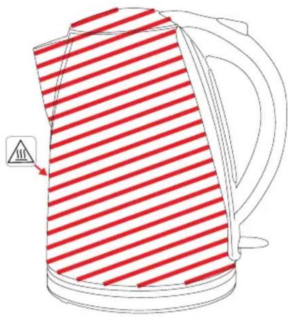 AMICA KO3032 - WHEN THE KETTLE IS HOT, ONLY TOUCH ITS PLASTIC PARTS: HANDLE, BASE, LID OPENING BUTTON OR SWITCH. - 1