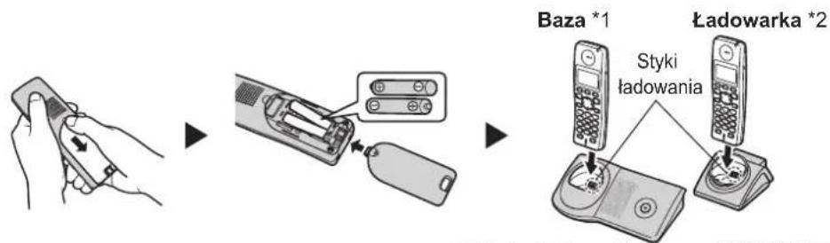 PANASONIC KX-TG7102PD - Instalacja akumulatorów/ Ładowanie akumulatorów (pierwsze ładowanie: 7 godzin) - 1