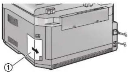 PANASONIC KX-FLB813 - Zdejmij pokrywę złącza USB (①). - 1