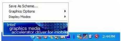 Save As Scheme... Graphics Options Display Modes Intel graphics media accelerator driver for mobile 2:44 PM