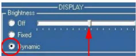DISPLAY Brightness Off Fixed Dynamic