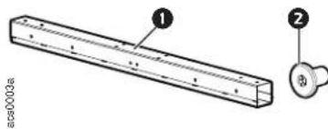 Technical diagram showing a rectangular component with labeled parts and a close-up view of a mechanical part with a knob.