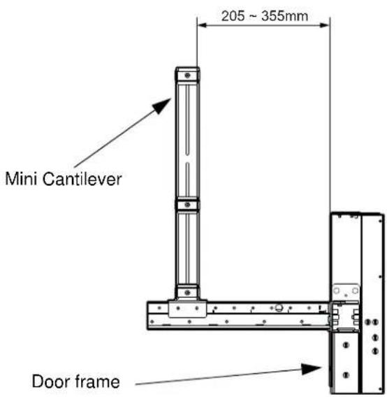 Mini Cantilever 205 ~ 355mm Door frame