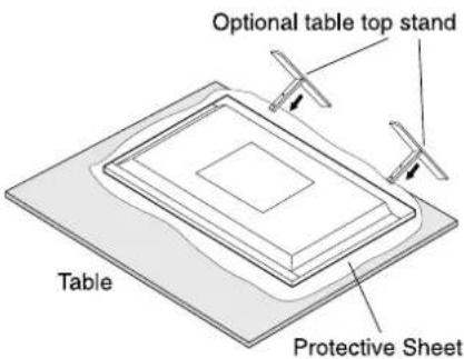 NEC MultiSync X464UNS-2 - Installing and removing optional table top stand - 1