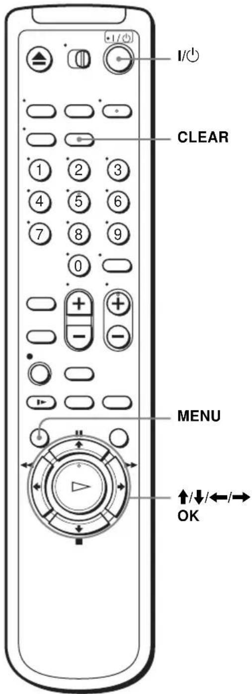 I/O CLEAR MENU ↑/↓/←/→ OK