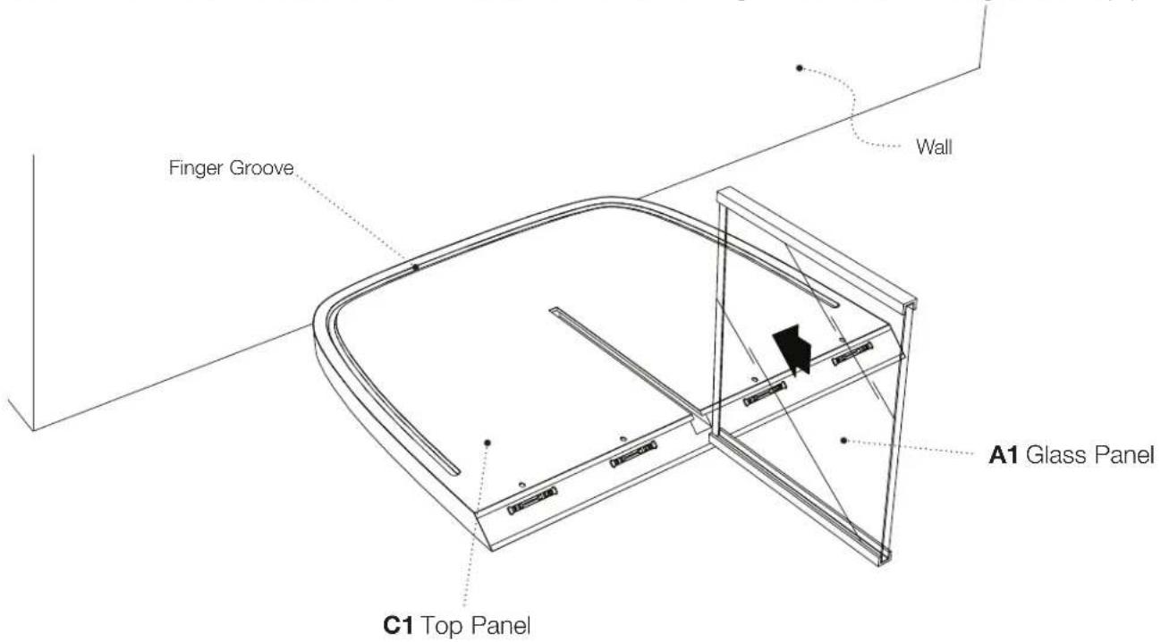 Finger Groove Wall A1 Glass Panel C1 Top Panel