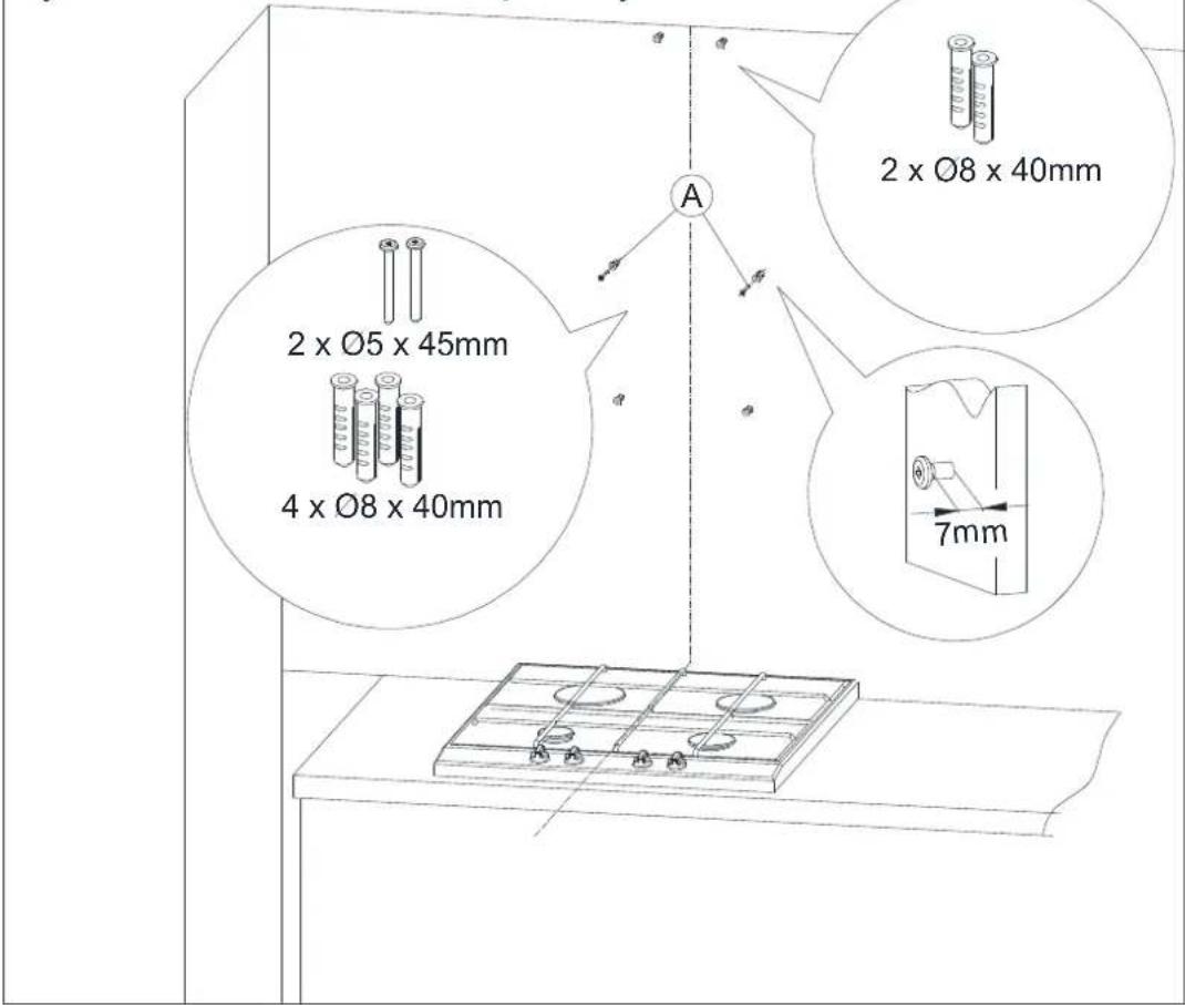 2 x Ø5 x 45mm 4 x Ø8 x 40mm 2 x Ø8 x 40mm 7mm