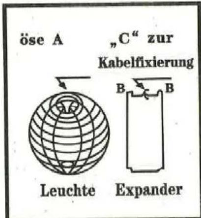öse A „C“ zur Kabelfixierung Leuchte Expander B B