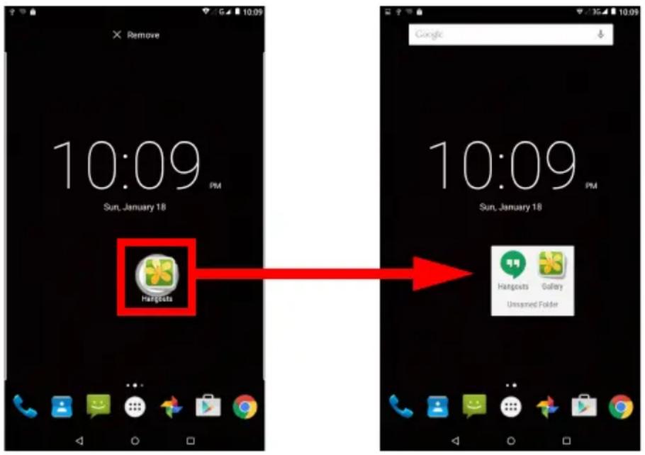ACER Talk 7 - Adding folders to a Home screen - 1