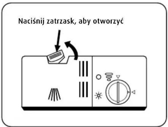 Naciśnij zatrzask, aby otworzyć