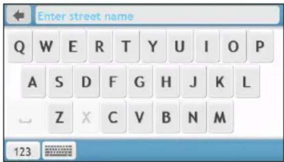 Enter street name Q W E R T Y U I O P A S D F G H J K L Z X C V B N M 123