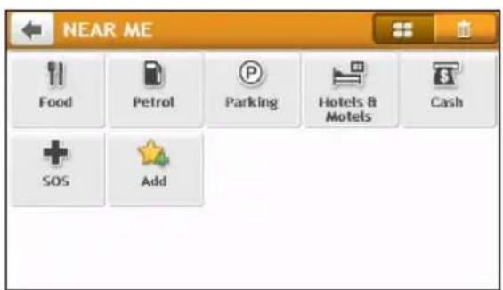 NEAR ME Food Petrol Parking Hotels & Motels Cash SOS Add