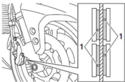 YAMAHA FJR1300AS (2017) - Sprawdzenie klocków hamulcowych koła przedniego i tylnego - 1