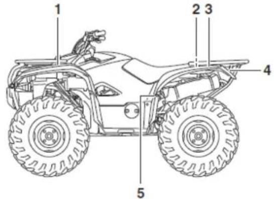 YAMAHA Kodiak 700 (2015) - OSTRZEŻENIA I ETYKIETY INFORMACYJNE - 24
