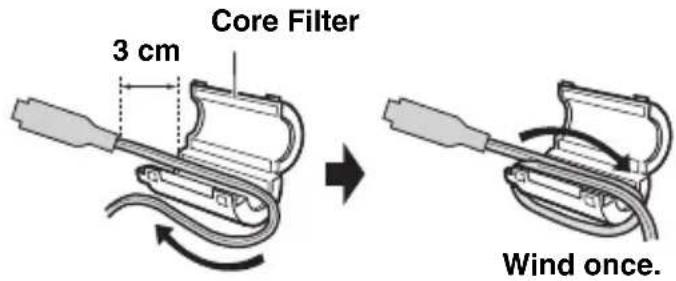 Core Filter 3 cm Wind once.