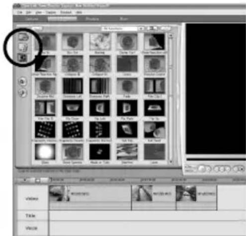 Screenshot of a Macromedia Flash interface showing a grid of image thumbnails with a highlighted circular annotation and a context menu in Chinese.