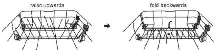 raise upwards fold backwards