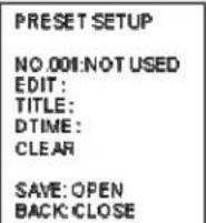 EverFocus EPH5212 - Preset Menu - 1