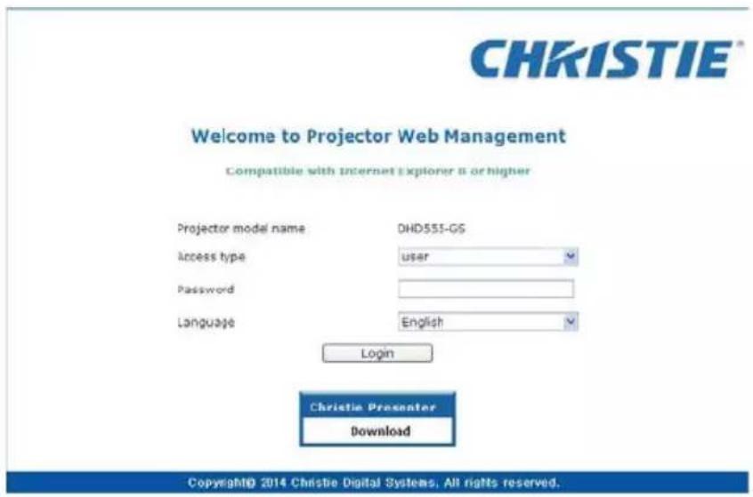 Christie DWX555-GS - Logging On - 1