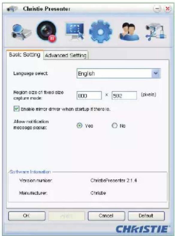 Christie DWX555-GS - Configure Christie Presenter - 1
