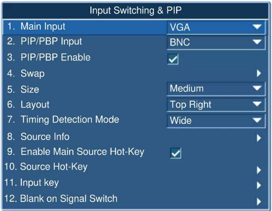 Christie DWX555-GS - Input Switching & PIP Menu - 1