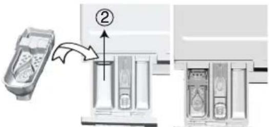GRUNDIG GWN68430PLE - Jeśli wyrób zawiera kubek na detergent w płynie: - 1