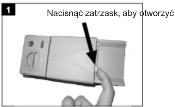 Nacisnąć zatrzask, aby otworzyć