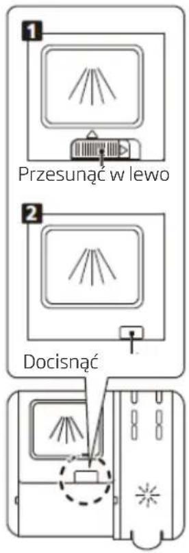 1 Przesunąć w lewo 2 Docisnąć