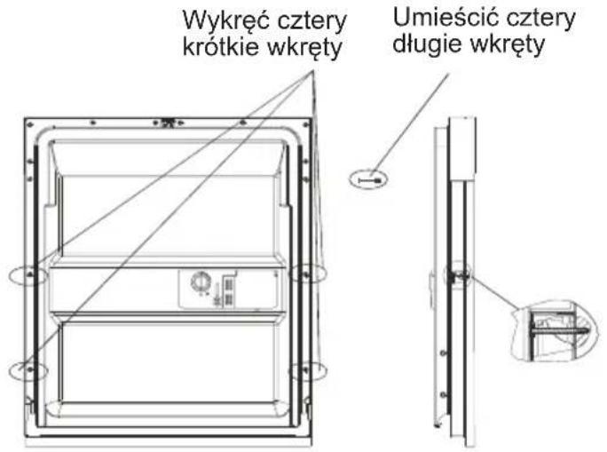 Wykręć cztery krótkie wkręty Umieścić cztery dlugie wkręty