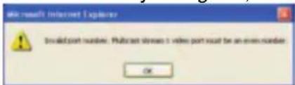 Microsoft Infected Explorer Breakpoint number: Multicast streams 1 video port must be an even number. OK