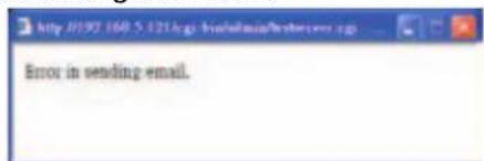 Error in sending email.