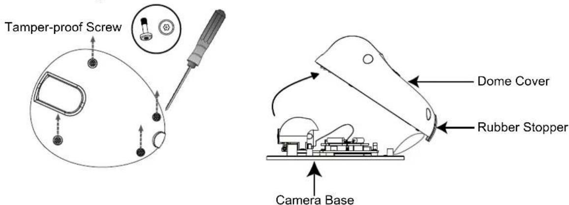 Tamper-proof Screw Dome Cover Rubber Stopper Camera Base