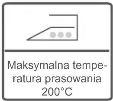 Maksymalna tempe- ratura prasowania 200°C