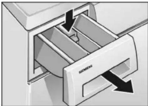 Diagram of a refrigerator drawer with arrows indicating flow direction (no text or symbols)