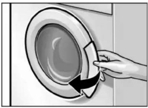 Hand placing a circular component into a door with a curved arrow indicating rotation (no text or symbols)