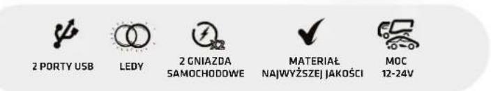 2 PORTY USB LEDY 2 GNIAZDA SAMOCHODOWE MATERIAL NAJWYŻSZEJ JAKOŚCI MOC 12-24V