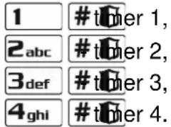 1 # timer 1, 2 abc # timer 2, 3 def # timer 3, 4 ghi # timer 4.