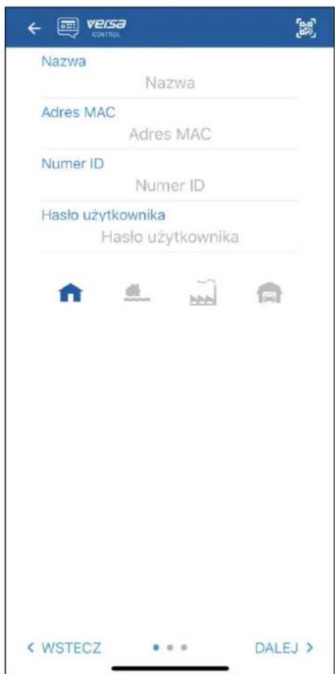 NZWA Nazwa Adres MAC Adres MAC Numer ID Numer ID Hasło użytkownika Hasło użytkownika WSTECZ DALEJ >