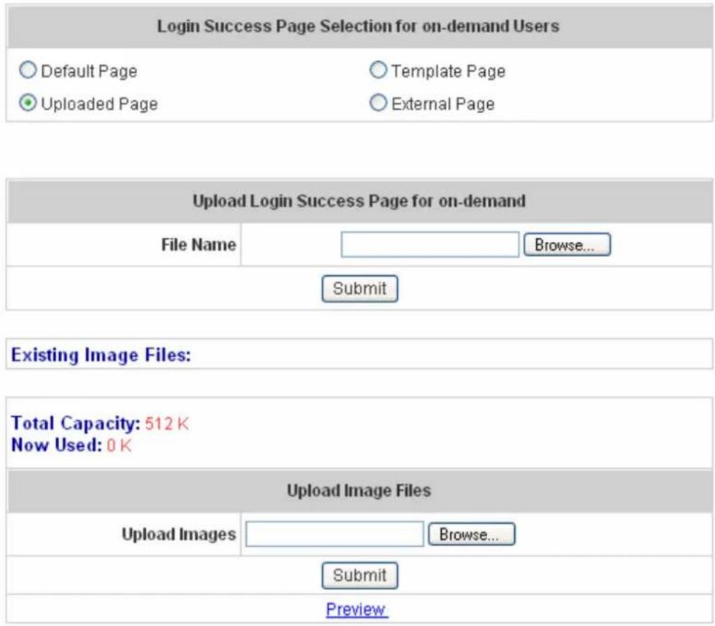 Edimax AC-M1000 - Login Success Page Selection for on-demand Users - 1