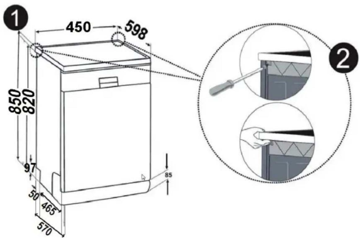 Kernau KFDW 4641 W - Umieszczanie urządzenia pod blatem - 1
