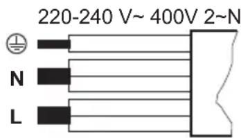 220-240 V~ 400V 2~N N L