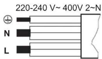 220-240 V~ 400V 2~N N L