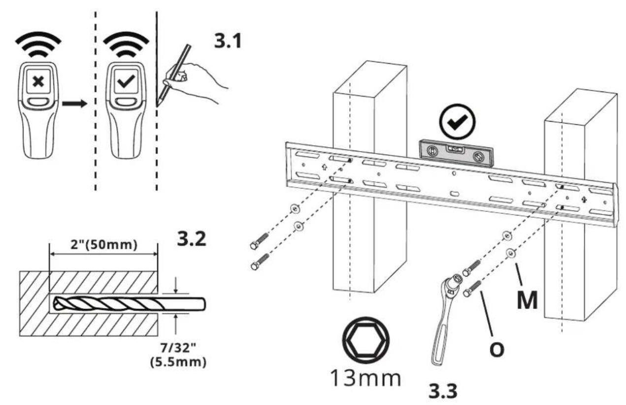 AV:link LPT1 - 3a. Zamontuj płytę ścienną (ściana z drewna) - 1