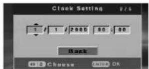Clock Setting 2/5 1 # 1 #2005 90:00 Back B Cheese Cancel OK