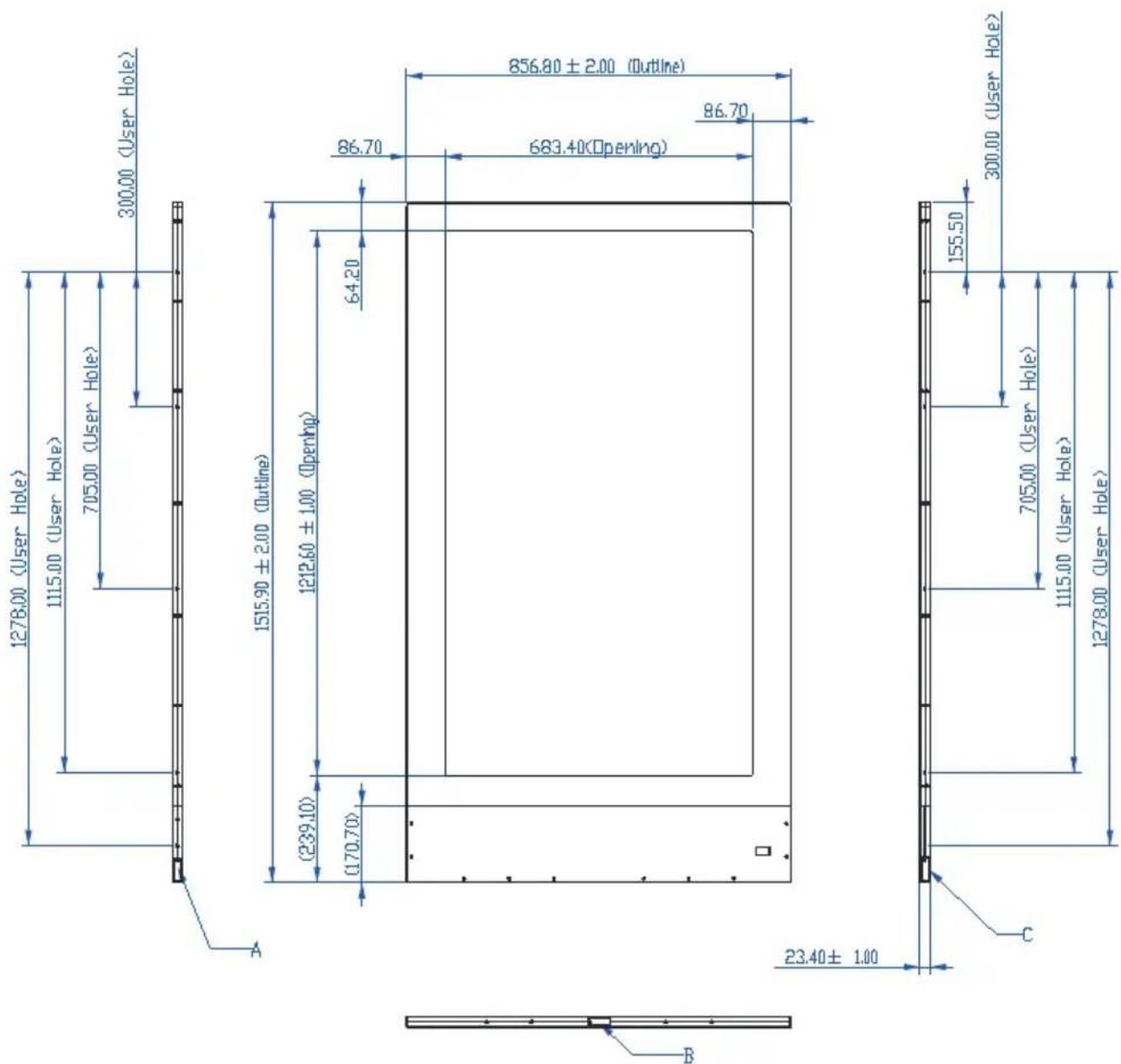 BENQ DL550F - Product Dimensions - 1